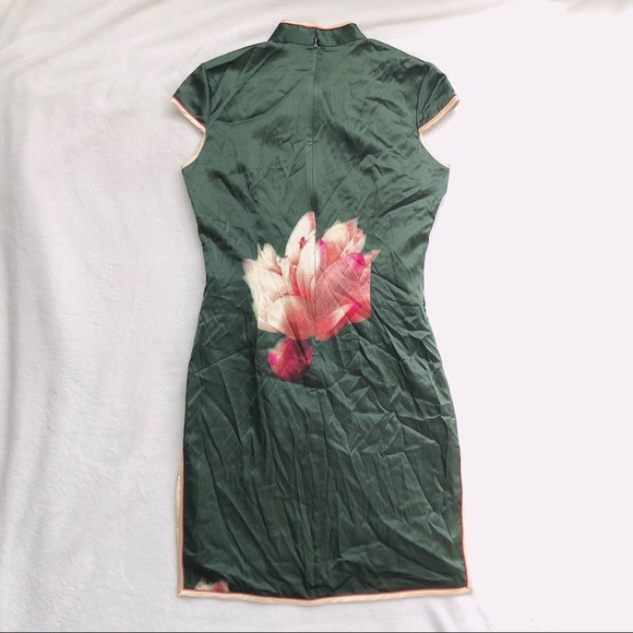 SILK DRESS - Genuine Silk Mandarin Qipao/Cheongsam - Picture 3 of 4